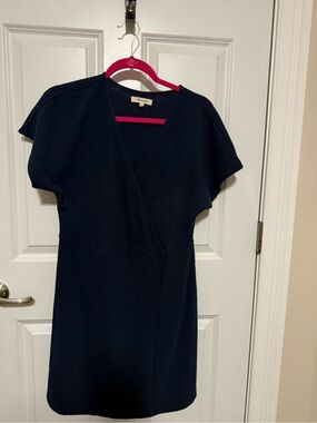 Madewell Navy Wrap-Style Mini Dress